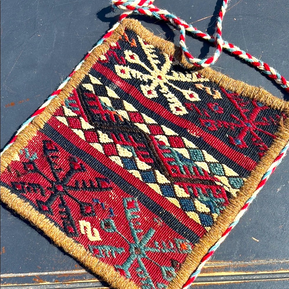 Vintage Navajo Design Woven Tapestry  Crossbody Bag